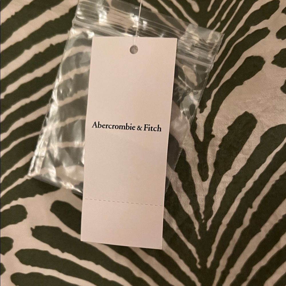 Abercrombie & Fitch Green and Cream Palm-Print Mini Dress - Picture 5 of 7